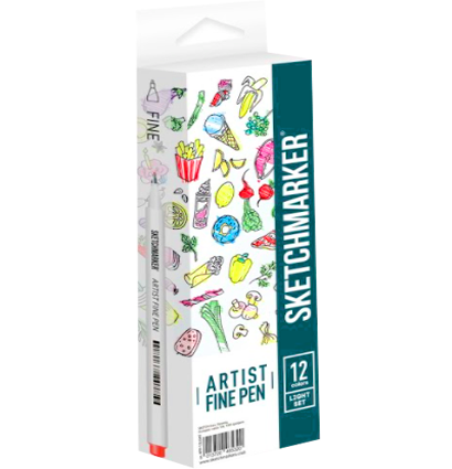 Набор 12 линеров капиллярных Sketchmarker Artist Pen "Светлые цвета"