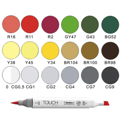 Набор маркеров Touch Brush для онлайн-курса Жени Липатовой «Новогодний» 18 цветов