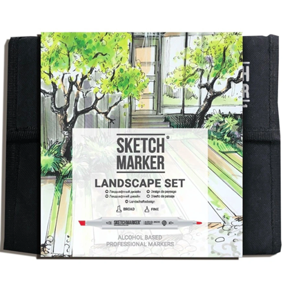 Набор маркеров Скетчмаркер / Sketchmarker "Landscape - Ландшафт" 36 цветов в сумке