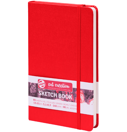 Скетчбук красный для зарисовок Art Creation Sketchbook Royal Talens с резинкой А5 / 80 листов / 140 гм