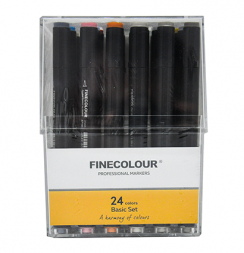 FINECOLOUR BRUSH MINI 24 маркера "Базовый" набор в кейсе