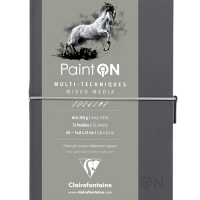 Скетчбук для смешанных техник Paint'On ClaireFontaine серая бумага А5 / 32 листа / 250 гм
