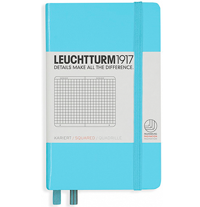 Записная книжка Leuchtturm «Pocket» A6 в клетку холодный синий 187 стр.