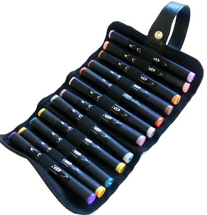 Пенал - свиток с фиксаторами для 12 маркеров Graph'it Marker Box, черный