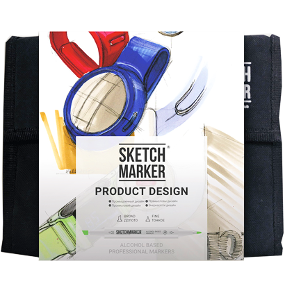 Набор маркеров Скетчмаркер / Sketchmarker "Product Design - Промышленный дизайн" 36 цветов в сумке