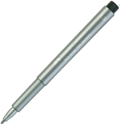 Маркер с пулевидным пером Faber-Castell Pitt Artist Pen "Металлик" серебряный