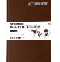 Скетчбук Sketchmarker Marker Line для маркеров тёмно-коричневый с твёрдой обложкой А5 / 44 листа / 160 гм
