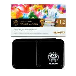 Акварель Mungyo Gallery 12 цветов в кейсе профессиональная (маленькие кюветы)