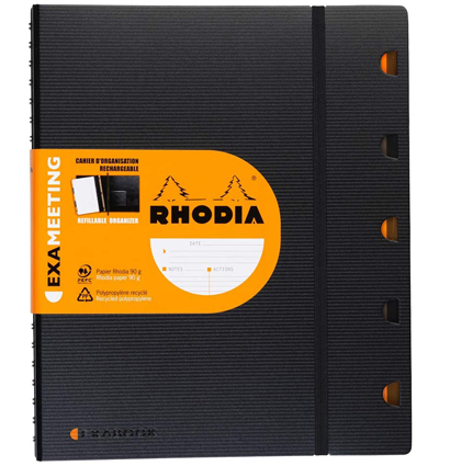 Ежедневник Rhodiactive ExaMeeting линейка полипропиленовая обложка черный А5 / 80 листов / 90 гм