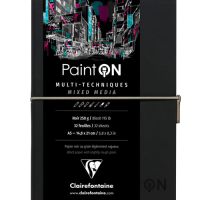 Скетчбук для смешанных техник Paint'On ClaireFontaine черная бумага А5 / 32 листа / 250 гм
