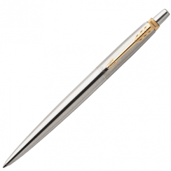 Ручка шариковая Parker Jotter Stainless Steel GT 1 мм синие чернила, подарочная упаковка