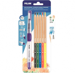 Карандаши акварельные Milan Big Lead Aquarell 5 цветов + аква кисть