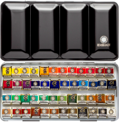 Акварель Rembrandt Water Colour Box Royal Talens набор 48 цветов в кейсе с кистью