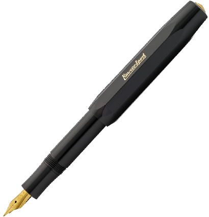 Перьевая ручка Kaweco Classic Sport черная в пластиковом корпусе корпусе с синим картриджем