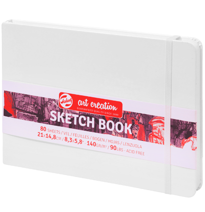 Скетчбук белый Art Creation Sketchbook Royal Talens горизонтальный с резинкой А5 / 80 листов / 140 гм