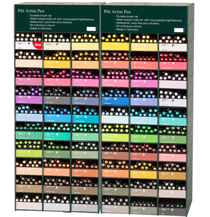 Дисплей c маркерами Faber-Castell Pitt Artist Pen Brush 60 цветов, перо-кисть