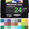 Finecolour Sketch набор маркеров 24 цвета "Пейзаж" в фирменном пенале купить в магазине маркеров Скетчинг ПРО  с доставкой по РФ и СНГ