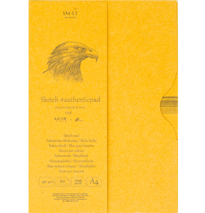 Крафт-бумага SMLT Authentic Kraft склейка А4 / 60 листов / 90 гм 