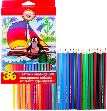 Карандаши цветные Koh-I-Noor Крот 36 цветов в картонной упаковке