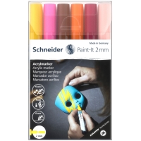 Набор 6 акриловых маркеров Schneider "Paint-it 310" 2 мм (вариант 3)