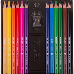Набор цветных карандашей MILAN Maxi 12 цветов в картонной упаковке с точилкой