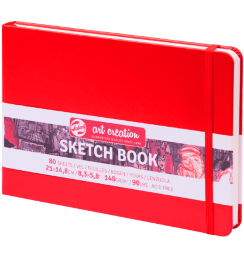 Скетчбук красный Art Creation Sketchbook Royal Talens горизонтальный с резинкой А5 / 80 листов / 140 гм