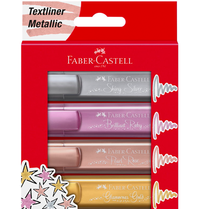 Набор маркеров-текстовыделителей Faber-Castell TL-46 металлик 4 цвета