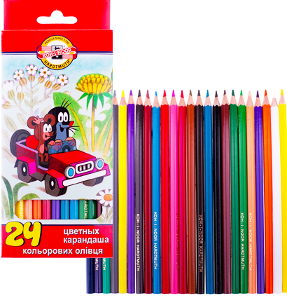 Карандаши цветные Koh-I-Noor Крот 24 цвета в картонной упаковке