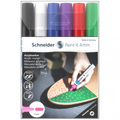 Набор 6 акриловых маркеров Schneider "Paint-it 320" 4 мм (вариант 1)