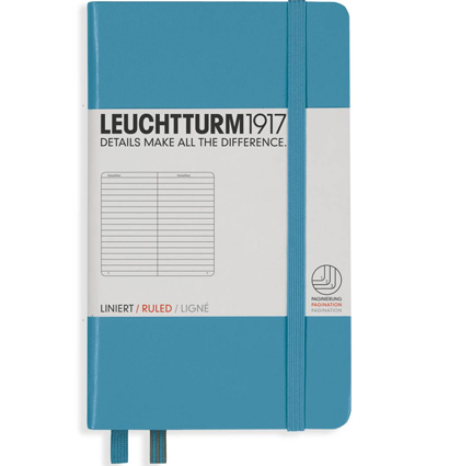 Записная книжка Leuchtturm «Pocket» A6 в линейку нордический синий 187 стр.