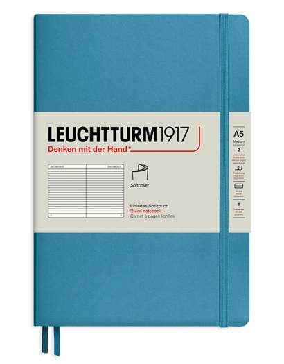 Записная книжка Leuchtturm «Medium» A5 в линейку нордический синий 123 стр.