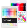 Набор маркеров-линеров Tombow Twin Tone Pastels + Brights 24 оттенка (два пера) купить в художественном магазине Скетчинг Про с доставкой по РФ и СНГ