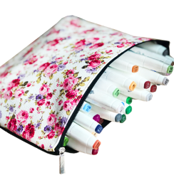 Пенал для маркеров и скетчбуков формата А5+ Infolio Rose Provence на молнии, искусственная кожа