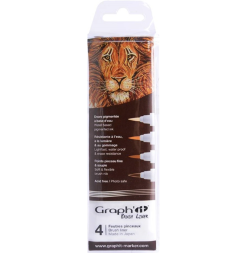 Набор коричневых линеров Graph'It Brush Liner 4 штуки с пером-кистью (оттенки коричневого)