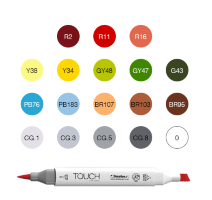 Набор маркеров Touch Brush для онлайн-курса Жени Липатовой «Скетч.Основы» 18 цветов