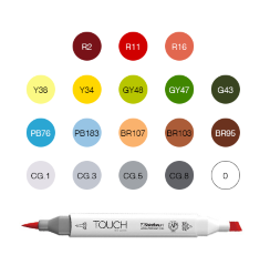 Набор маркеров Touch Brush для онлайн-курса Жени Липатовой «Скетч.Основы» 18 цветов