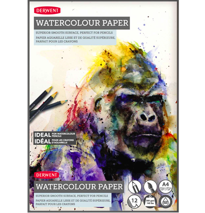 Альбом Derwent Watercolour Paper для акварельных карандашей А4 / 12 листов / 300 гм