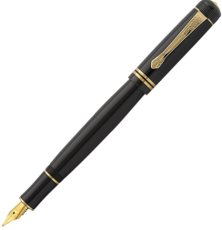 Перьевая ручка Kaweco DIA Gold черно-золотая глянцевая с синим картриджем в футляре
