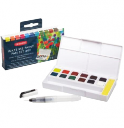 Набор акварельных блоков Derwent Inktense №2 12 цветов в кейсе