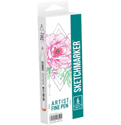 Набор 6 линеров капиллярных Sketchmarker Artist Pen "Базовый 1"