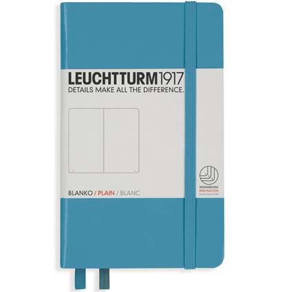 Записная книжка Leuchtturm «Pocket» A6 в клетку нордический синий 187 стр.