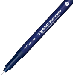 Набор черных линеров Tombow MONO Drawing Pen 3 штуки (0.26 мм, 0.35 мм, 0.46 мм)