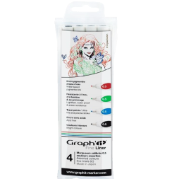 Набор цветных линеров Graph'It Liner 4 штуки (красный, синий, зеленый, черный)