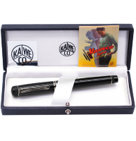Перьевая ручка Kaweco DIA Chrome черно-серебряная глянцевая с синим картриджем в футляре
