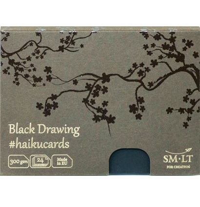 Набор чёрных открыток SMLT Black #Haikucards для иллюстраций А6 / 24 штуки / 300 гм