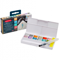 Акварель металлик Derwent Inktense Metallic набор 12 цветов в кейсе