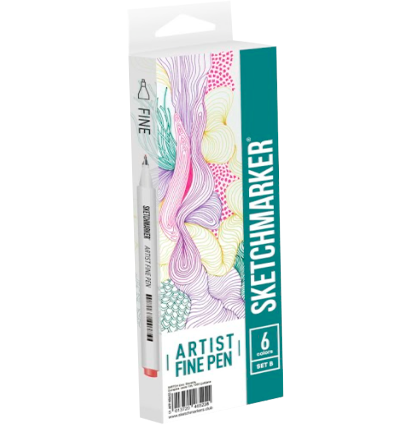 Набор 6 линеров капиллярных Sketchmarker Artist Pen "Базовый 2"