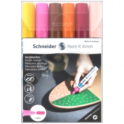 Набор 6 акриловых маркеров Schneider "Paint-it 320" 4 мм (вариант 3)