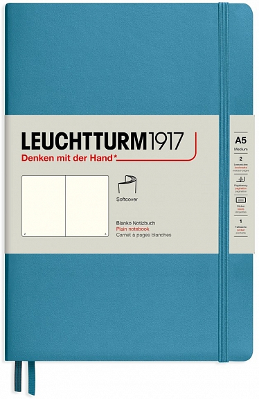 Записная книжка Leuchtturm «Medium» A5 нелинованная нордический синий 123 стр.
