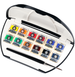 Акварель Rembrandt Water Colour Pocket Box Royal Talens набор 12 цветов в кейсе с кистью